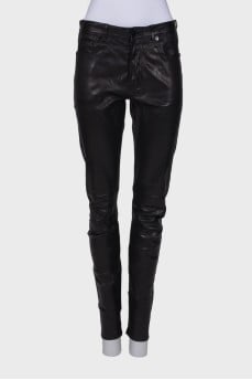 Black leather trousers