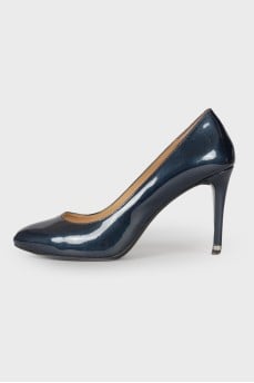 Blue metallic shoes