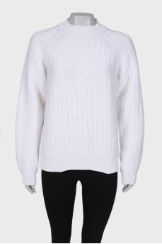 Knitted white sweater