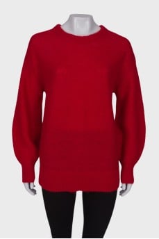 Red knitted sweater