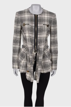 Draped tweed jacket