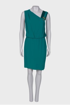 Green draped dress