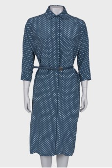 Belted silk dress