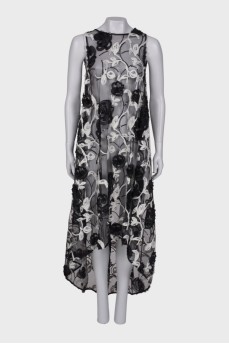 Translucent dress with embroidery