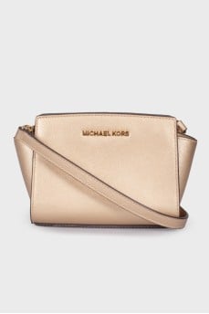 Gold tone shoulder bag