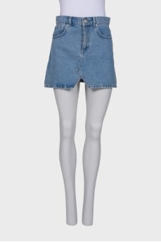 Denim skirt with embroidery