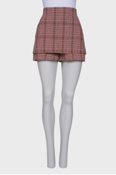 Glen weave short skirt