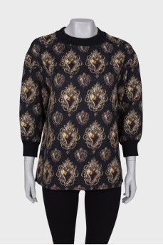 Straight fit sweatshirt in print