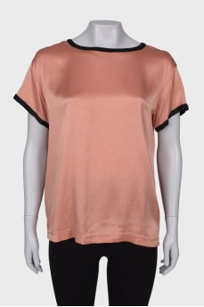 Straight fit silk T-shirt