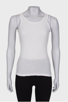 White straight fit tank top