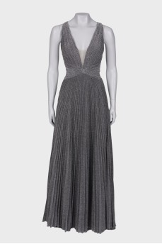 Pleated dress with glitter