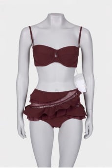 Burgundy swimsuit with tag