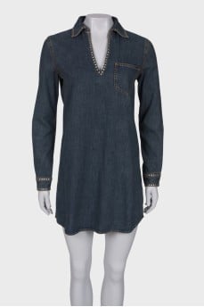 Long sleeve denim dress