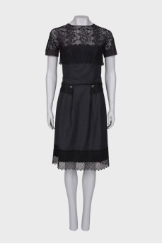 Charcoal dress with lace