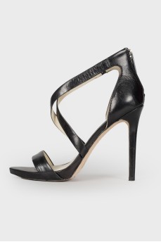 Leather heeled sandals