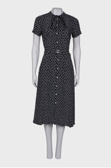 Navy polka dot dress