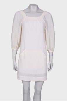 White dress with perforations