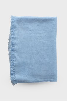 Blue fringed scarf
