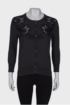 Gray jumper with lace