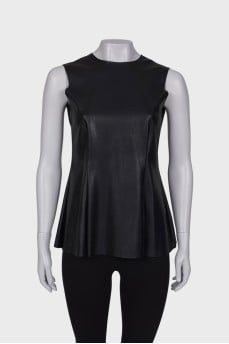 Eco-leather top with tag