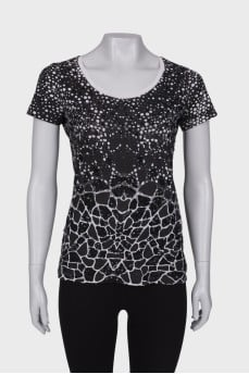 Black and white print T-shirt