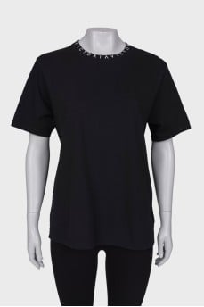 Black T-shirt with brand logo