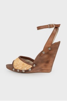 Weave wedge sandals