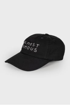 Black cap with an inscription