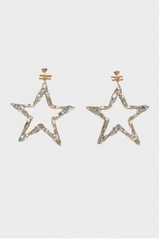 Star earrings with rhinestones