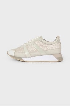 Combined sneakers with lace
