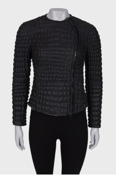 Leather padded jacket