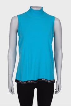 Blue T-shirt with a collar