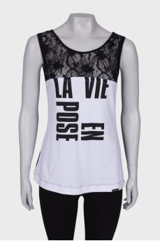 Black and white printed tank top