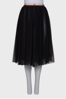 Sheer pleated skirt
