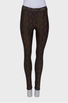 Brown leggings in print