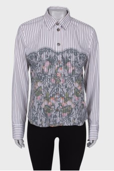 White shirt in lace print