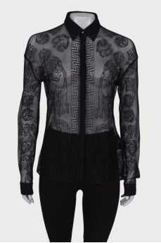 Translucent black blouse