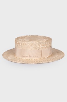 Straw hat with band