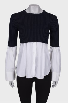 Combined two-tone sweater