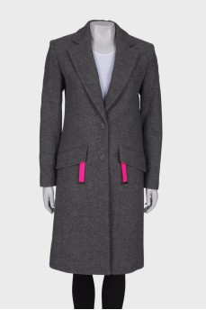 Single-breasted wool coat