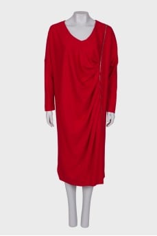 Red dress with side zip