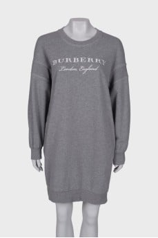 Sweatshirt dress with brand logo