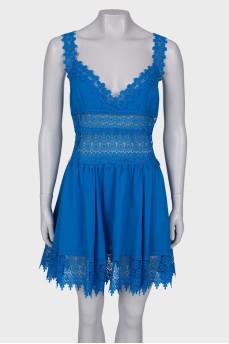 Blue dress with lace