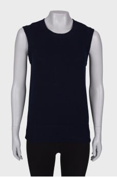Navy blue knitted vest