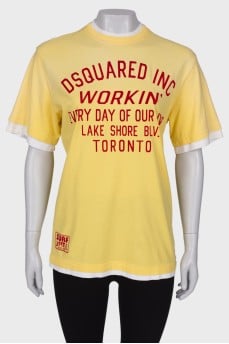 Yellow t-shirt with slogan