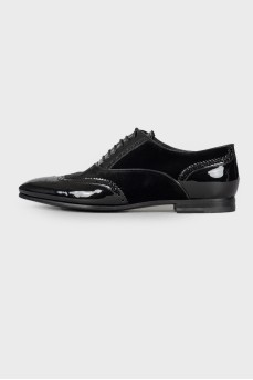 Men's oxfords in velor and leather