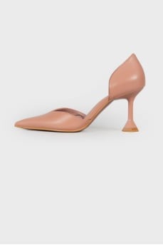 Powdery leather shoes, with tag