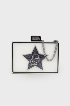 Clutch bag with glitter
