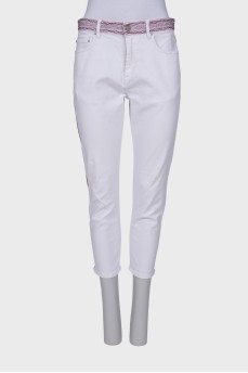 White jeans with embroidery