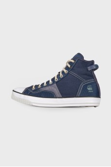 Textile dark blue sneakers